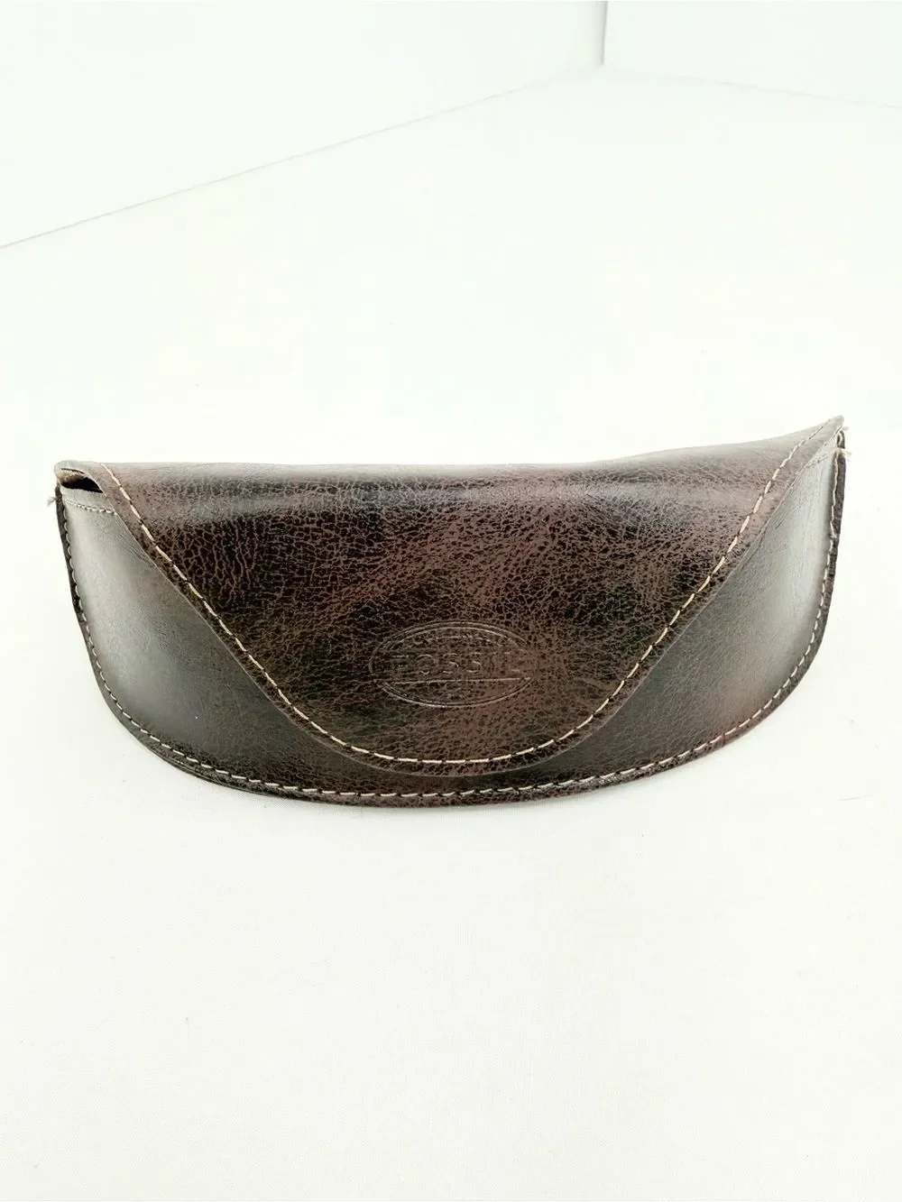 Fossil Dark Brown Soft Leather Glasses Sunglasses Case